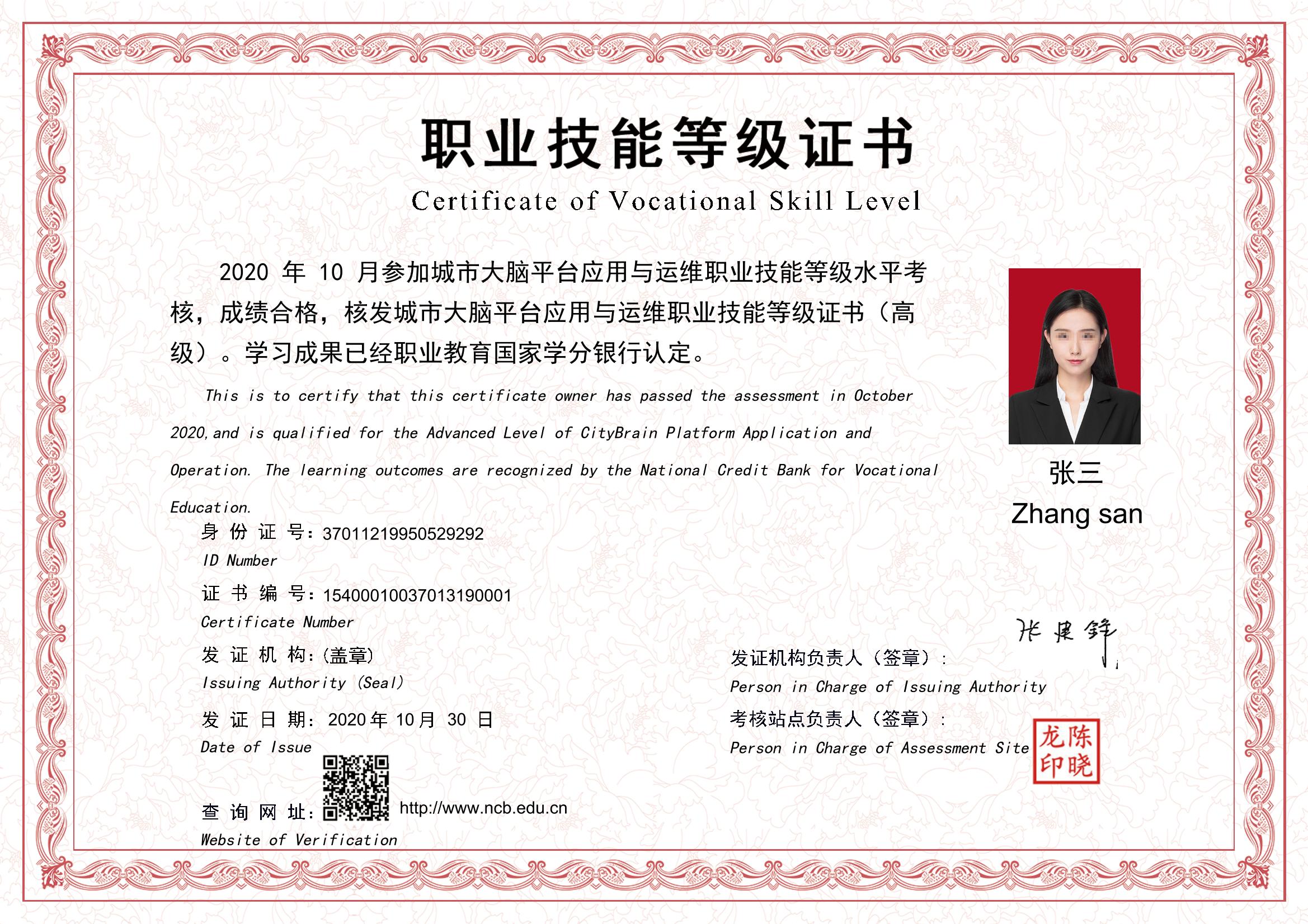 城市大脑平台应用与运维职业技能等级证书