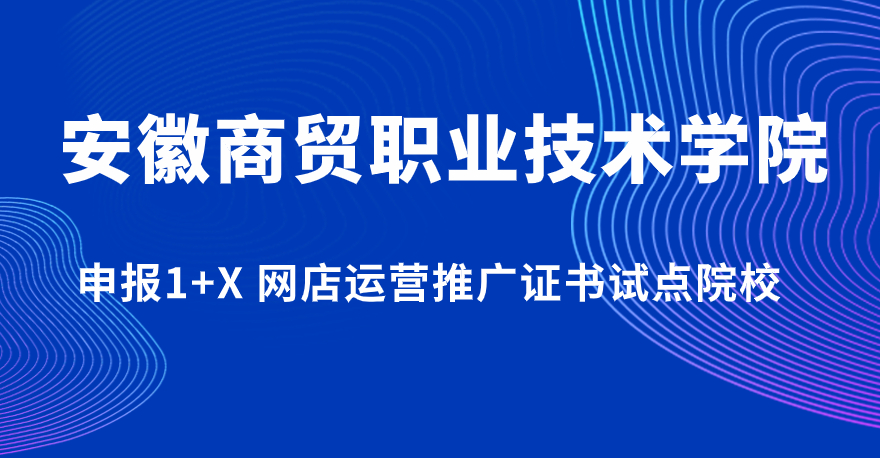 安徽商贸职业技术学院申报1+X 网店运营推广证书试点院校。