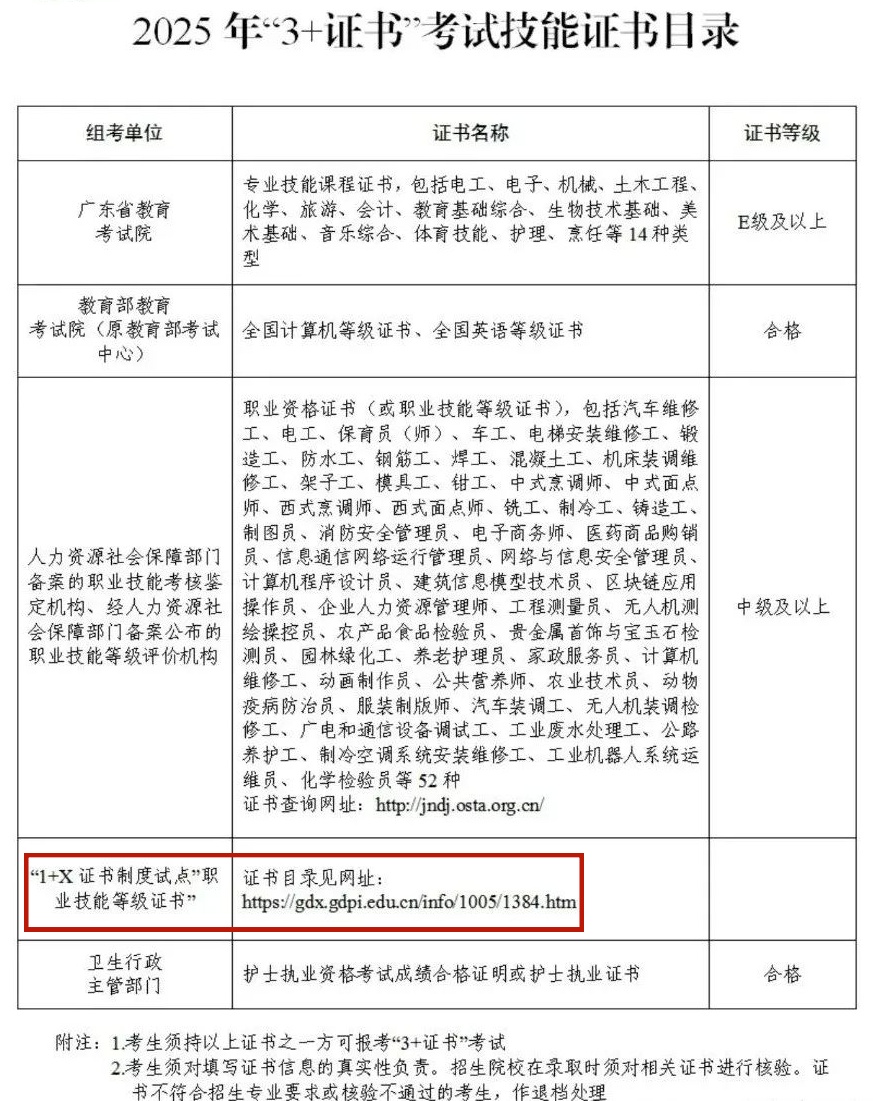 1+X证书