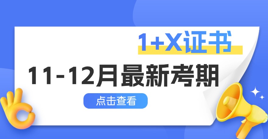 2024年11-12月1+X证书考试时间已公布