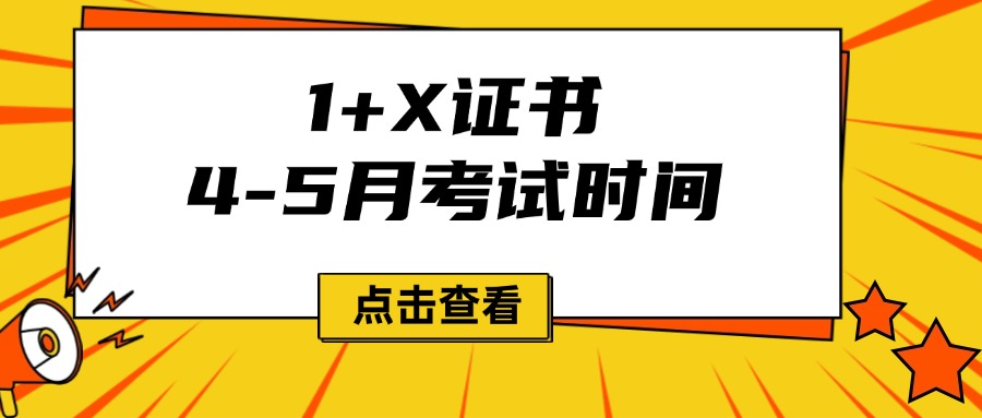2025年1+X证书4-5月份考试时间已公布